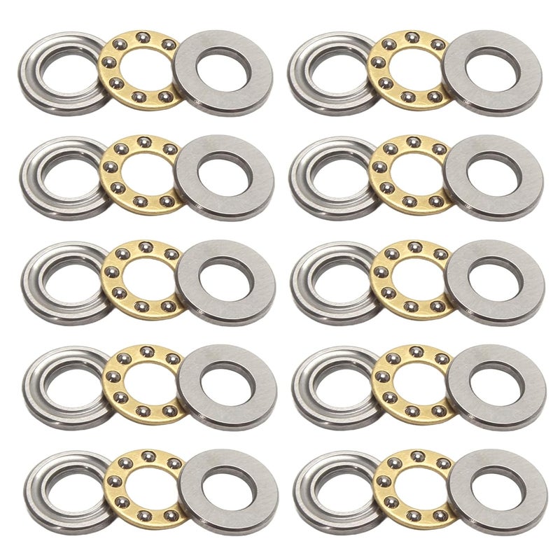 STYUI (10Pcs) F5-10M Miniature Thrust Ball Bearings 5mm x 10mm x 4mm Miniature Plane Thrust Bearings Chrome Steel One Way - Image 1